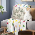thumbnail image 5 of Decoración del hogar, ropa de cama, fundas de almohada, mantas, regalos para inauguración de la casa, funda de almohada de Pascua con conejos, flores y huevos de Pascua verdes, estampada por una cara., 5 of 5