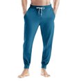 thumbnail image 2 of Men's Drawstring Pocket Cuffed Casual Pants, Solid Color Home Sleep Lounge Pants for Gift, Holiday and Relaxation,Blue,M, 2 of 9