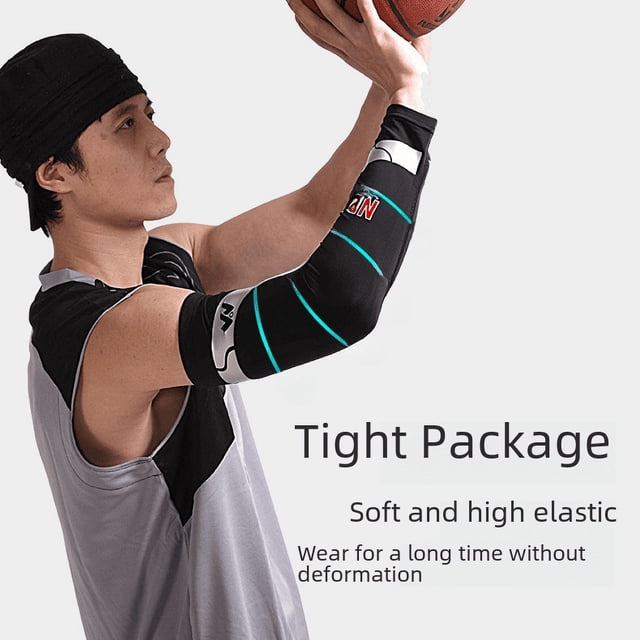 Protector de brazo alargado para baloncesto, para deportes al aire libre, fino, presurizado, antideslizante, para montañismo, correr, transpirable, para fitness