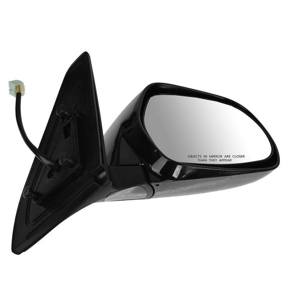 TRQ Passenger Side Mirror Assembly Power Heated Memory Foldaway Paint to Match Smooth Black Fits 2003-2009 Lexus GX470
