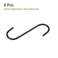 thumbnail image 3 of Uxcell S Hanging Hooks, 4inch/110mm Extra Long Carbon Steel Hanger, Black, 6Pack, 3 of 5