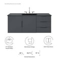 thumbnail image 4 of Sink Vanity Cabinet, Grey Gray Black, Ceramic, Melamine, Modern Contemporary, Hotel Bedroom Bathroom Master Suite Guest, 4 of 9