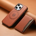 thumbnail image 4 of Mantto Case Compatible with iPhone 12 / 12 Pro Wallet Case, Premium Leather 2 in 1 Detachable Wallet Card Holder Kickstand Magnetic Wireless Charging Protective Cover For iPhone 12 / 12 Pro, Brown, 4 of 16