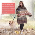 thumbnail image 4 of Wearable Oversized Blanket,Black Boho Oriental Flowers and Paisleys Pattern Wearable Blanket Hoodie for Adults,Cozy Hooded Blankets with Super Pockets,Super Warm Fuzzy Pullover for Women & Men, 4 of 6
