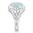 thumbnail image 4 of Oval Cabochon Cut Larimar Gemstone Cocktail Ring in Sterling Silver, 4 of 6