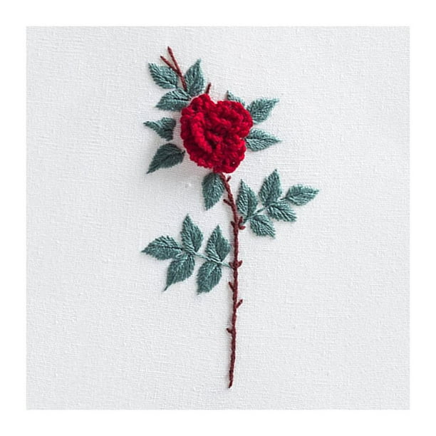 Apliques 3D De Flores De Tela Rosa Gloria Artesanías De Punto De Cruz