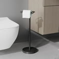 thumbnail image 2 of Toilet Paper Holder Stand, Modern Bathroom Free Standing Toilet Paper Roll Holder, Stainless Steel Tissue Rack, Rust-Proof & Heavy Stable Base (Matte Black), 2 of 5