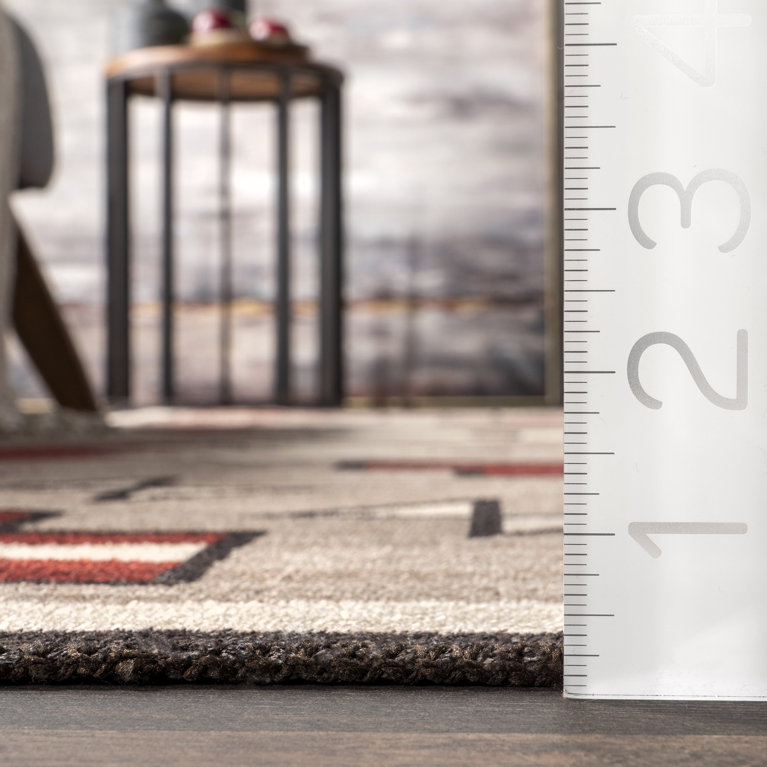 nuLOOM Petra Boho Arrows Machine Washable Area Rug, 4' x 6', Brown
