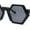 All Black, variant on Womens Retro Chic Octagonal Plastic Mod Fashion Sunglasses All Black