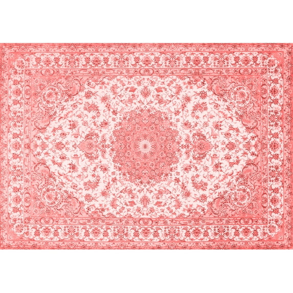 Ahgly Company Indoor Rectangle Medallion Red Traditional Area Rugs, 2' x 4'