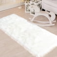 thumbnail image 2 of REGALWOVEN Faux Fur Area Rug Shaggy Runner Rug, White 2x5 Feet, 2 of 8