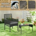 thumbnail image 5 of 3-Piece Rattan Patio Set With 2 Armchairs, Soft Waterproof Cushions & Tempered Glass Coffee Table For Backyard, Balcony, Garden Outdoor Furniture, 5 of 6