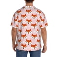thumbnail image 3 of Sikiie cute fox pink Men's Cuban Shirt, Hawaiian Shirts, Business Casual Button Down Shirts, Short Sleeve Shirt-Medium, 3 of 5