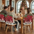 thumbnail image 5 of Christmas Snowman Chair Covers Set of 1 Pine Christmas Tree Snowflakes Red Chair Back Covers Stretch Removable Washable Slipcovers Protector for Dining Room Kitchen Party Decor, 5 of 5