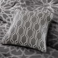 thumbnail image 4 of 7-Piece Luxury Comforter Set in Grey Geometric Floral Print, King, 4 of 5