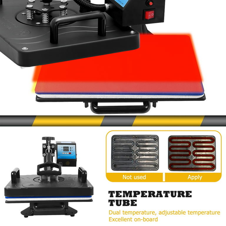 Heat Press, 5-in-1 Tshirt Sublimation Printer, 15X12 inch Heat