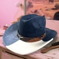 thumbnail image 3 of RUINIXCW Western Suede Cowboy Hat Cowgirl Hat for Women Men Wide Brim Classic Outdoor Party Fedora Hats with Bull Head Belt Buckle, 3 of 7