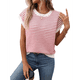 thumbnail image 3 of Suéter Casual de Corta con Rayas y Bloques de Color Rojo, Talla L, 3 of 10