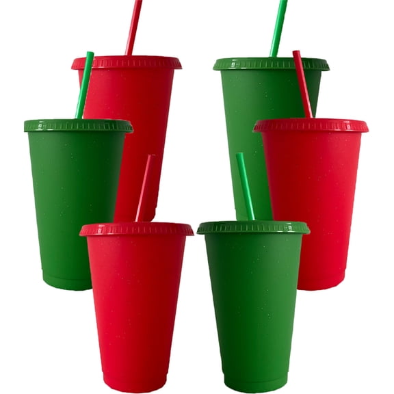 Happon 24oz Reusable Plastic Cups with Straws & Lids,6 Pack Tumbler with Straw and Lid Reusable Cups Tumbler for Travel,Party Cup for Parties Birthdays Kids and Adults