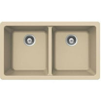 Houzer M-200U SAND Quartztone Series Granite Undermount 50/50 Double Bowl Kitchen Sink, Sand