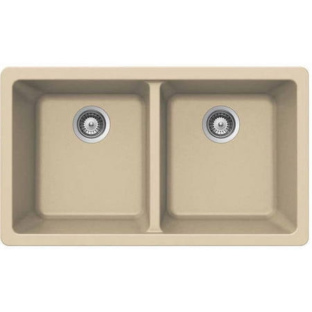 Houzer M-200U SAND Quartztone Series Granite Undermount 50/50 Double Bowl Kitchen Sink Sand