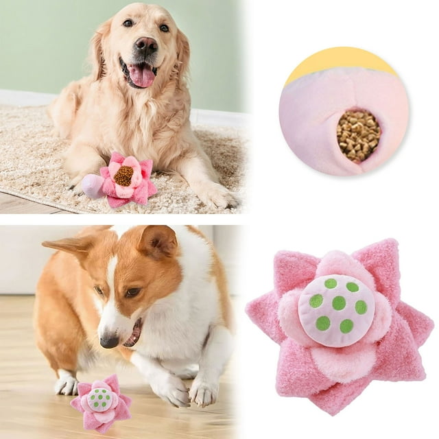 Durable Dog Chew Toys Interactive Dispensing Flower Pet Toy For Puppies Small Medium Large Dogs Indoor Play Biting
