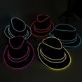 thumbnail image 2 of Premium Light Up Hat Uses EL Wire Bright LED Blinking Flashing Jazz Cap, 2 of 5