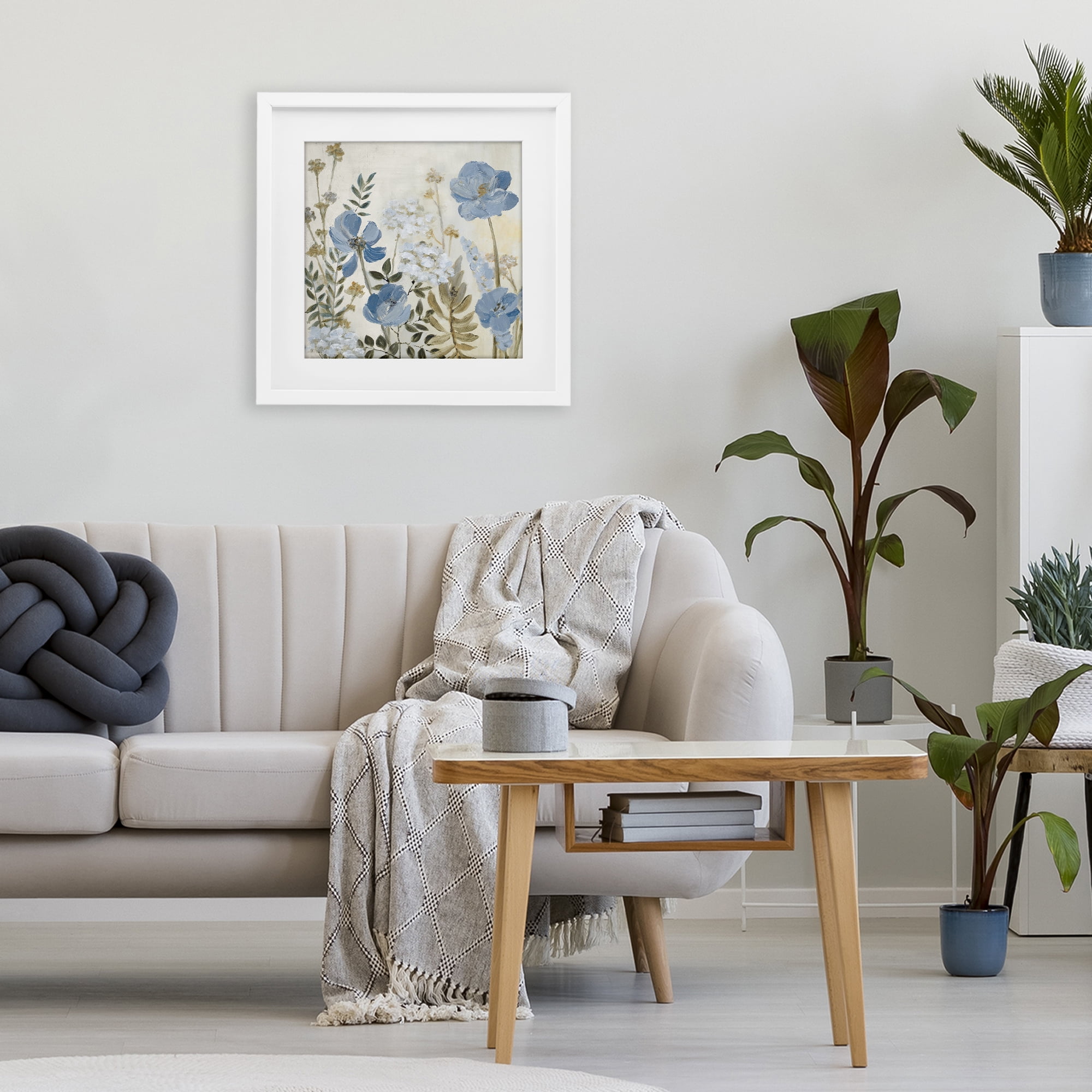 Stupell Industries Peaceful Blue Iris Garden White Framed Print Under Glass, design by Lanie Loreth