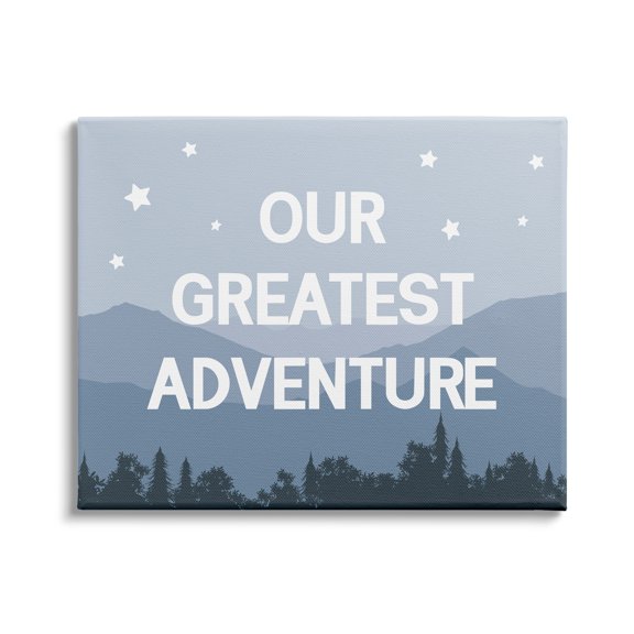 Stupell Industries Our Greatest Adventure Phrase Mountain Forest Starry Sky, 30 x 24, Design by Daphne Polselli