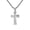 Silver with chain, variant on Unisex Stainless Steel Hip Hop Crystal Micro-Pave Iced Out Round Zircon Inlay Cross Pendant Amulet Crucifix Necklace Gold Free Chain
