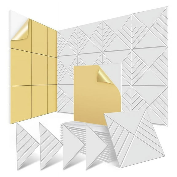 12 Pack Self Adhesive Acoustic Panels 12X12X0.4Inch, Soundproof Wall Panels for Noise Absorbing White