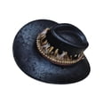 thumbnail image 2 of Sombrero de vaquero para hombre, moda informal, sombrero de protección solar para ir de compras, pescar y hacer senderismo Negro, 2 of 8