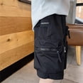 thumbnail image 5 of Boys Black Cargo Shorts Stretch Lightweight with Adjustable Drawstring & Zipper Pockets, Durable Active Casual Shorts for Boys 5-15 Years,Size 12-13 T, 5 of 6