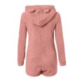 thumbnail image 2 of Minnieouse Ropa de dormir con capucha de lana para mujer Pijamas Mono de oso de peluche Pantalones cortos Mamelucos Prendas para la parte inferior del cuerpo Melocotón rojo 4XL Minnieouse FS10114-63, 2 of 6