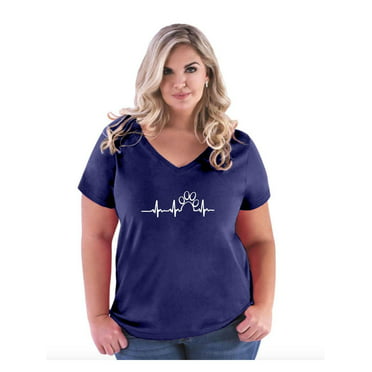 Just My Size Women's Plus Size Graphic Short Sleeve V-neck Tee ...