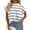 Striped White Blue, variant on PRETTYGARDEN Womens Summer Short Sleeve Tops Trendy Crew Neck Striped Knit Sweater Business Casual Spring Clothes