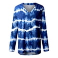 thumbnail image 3 of ZMHEGW Womens T Shirts Loose V Neck Printed Long Sleeve Printed T-Shirts For Women Trendy Top, 3 of 4
