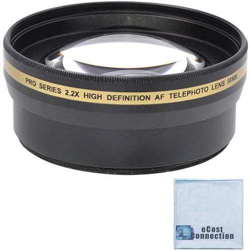 Pro series 58mm 2.2x High Definition AF Telephoto Lens + Microfiber