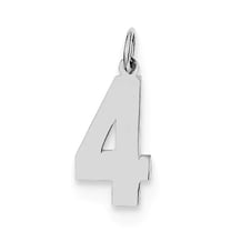 925 Sterling Silver Solid Medium Polished Sport game Number 4 Charm Pendant Necklace 21x8mm Wide - Pendant for Women