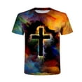 thumbnail image 4 of 2026 ! under $5 JINMGG Mens Tops under $5,Men's Unisex Daily T Shirt 3D Print Graphic Prints Cross Print Short Sleeve Tops Casual Blouse,Purple XXL, 4 of 9