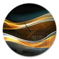 thumbnail image 1 of Designart '3D Gold Waves in Black ' Modern wall clock, 1 of 4