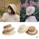 thumbnail image 2 of JOP-Kid Girl Protector Solar Sombrero , Ala Ancha Floral Paja Trenzada Sombrilla Al Aire Libre Gorra Playa Cubo, 2 of 4