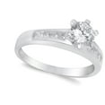 thumbnail image 4 of CHOOSE YOUR COLOR Clear CZ Bridal Wedding Solitaire Ring .925 Sterling Silver Band White Female Size 6, 4 of 4