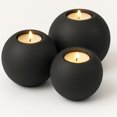 thumbnail image 1 of Concrete Sphere Tea Light Holder - Minimalist Centerpiece - Candle Holder - Modern Interior Design (Charcoal, Large Sphere), 1 of 4