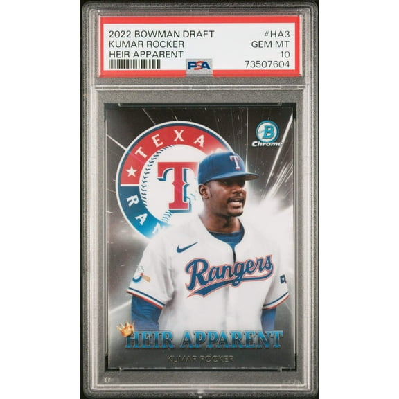 Graded 2022 Topps Bowman Draft Kumar Rocker #HA3 Heir Apparent Rookie RC Baseball Card PSA 10 Gem Mint