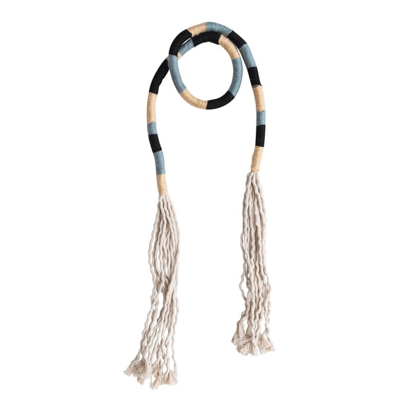 Bloomingville 72 Inches Cotton and Wool Garland with Tassels, Multicolor