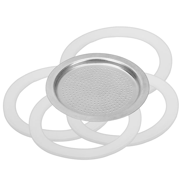 Miangastore 1 Set Coffee Pot Gasket Silicone Rings Stainless Steel Filter Coffee Pot Parts (6 Cup Size)