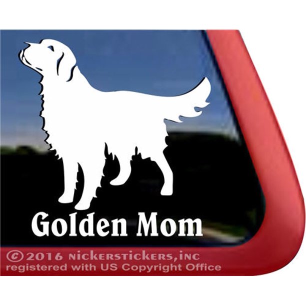 Golden Mom Golden Retriever Vinyl Adhesive Window Decal