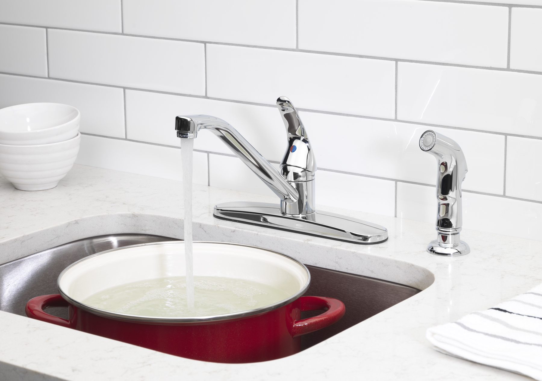Mainstays 8" Centerset Chrome Kitchen Faucet with Side Spray photo 7