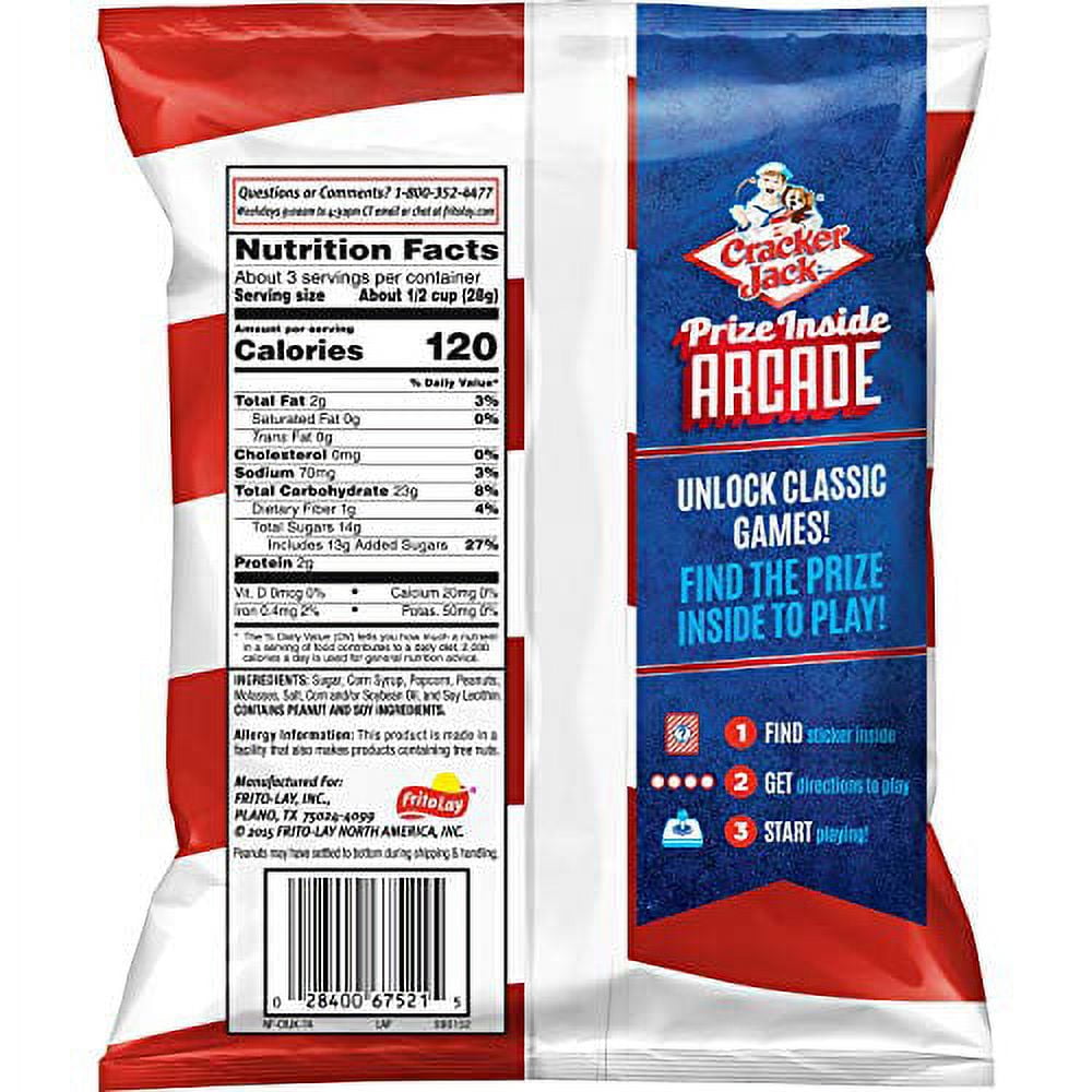 (Price/Case)Cracker Jack Regular 3.125 Ounce Plastic Bag./28